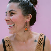 Midi Flame Robin Earrings- Black