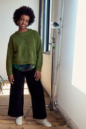 Aspen Alpaca Knit Sweater- Moss