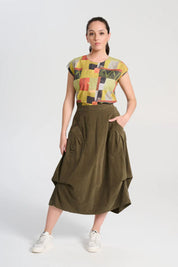 Milwaukee Marlowe Cord Skirt- Olive