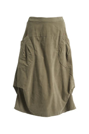 Olga de Polga Milwaukee Marlowe Fine Cord Skirt in Olive