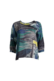 Olga de Polga Isla Seersucker Chemise in Storm Print