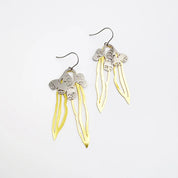 Denz & Co Gumnut & Leaf Dangle Earrings in Silver/Gold