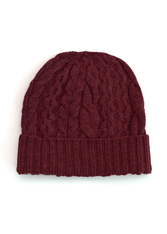 Molly Merino Wool Beanie in Merlot