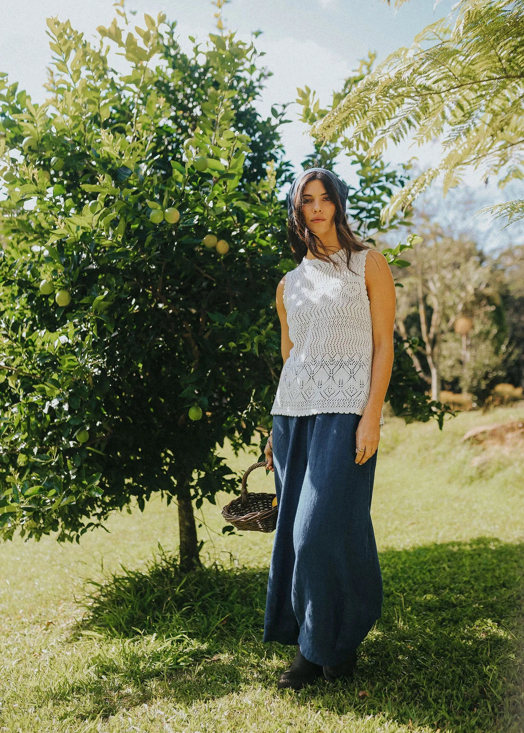 Montaigne Eadie Linen Pant in Indigo