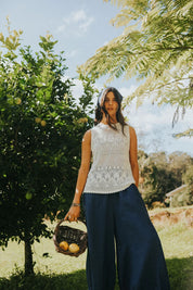 Edie Linen Pants- Indigo