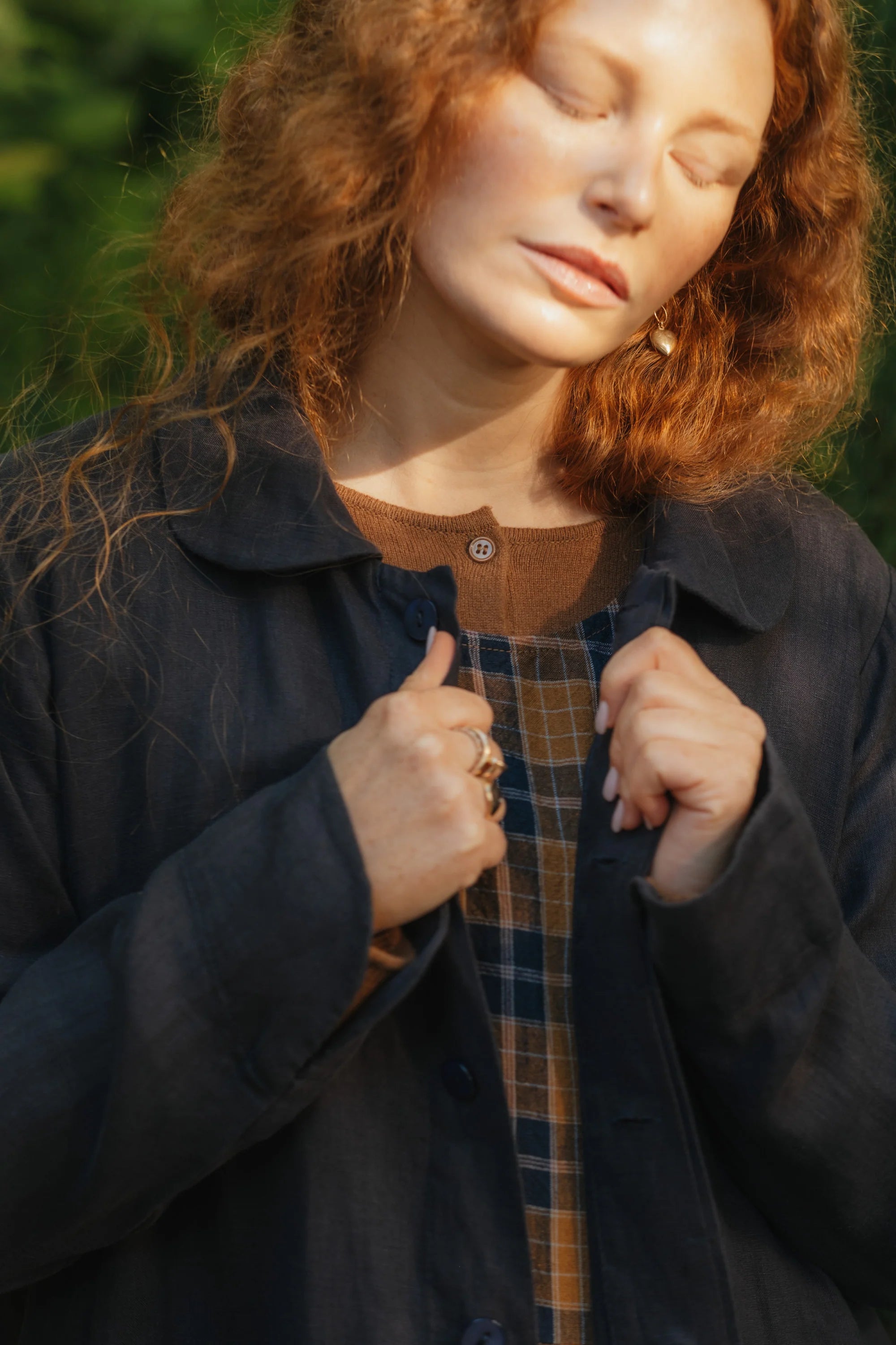 French Linen Jacket with Peter Pan Collar