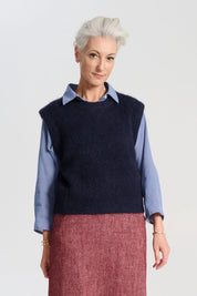 Olga de Polga Aspen Alpaca Knit Vest in Navy