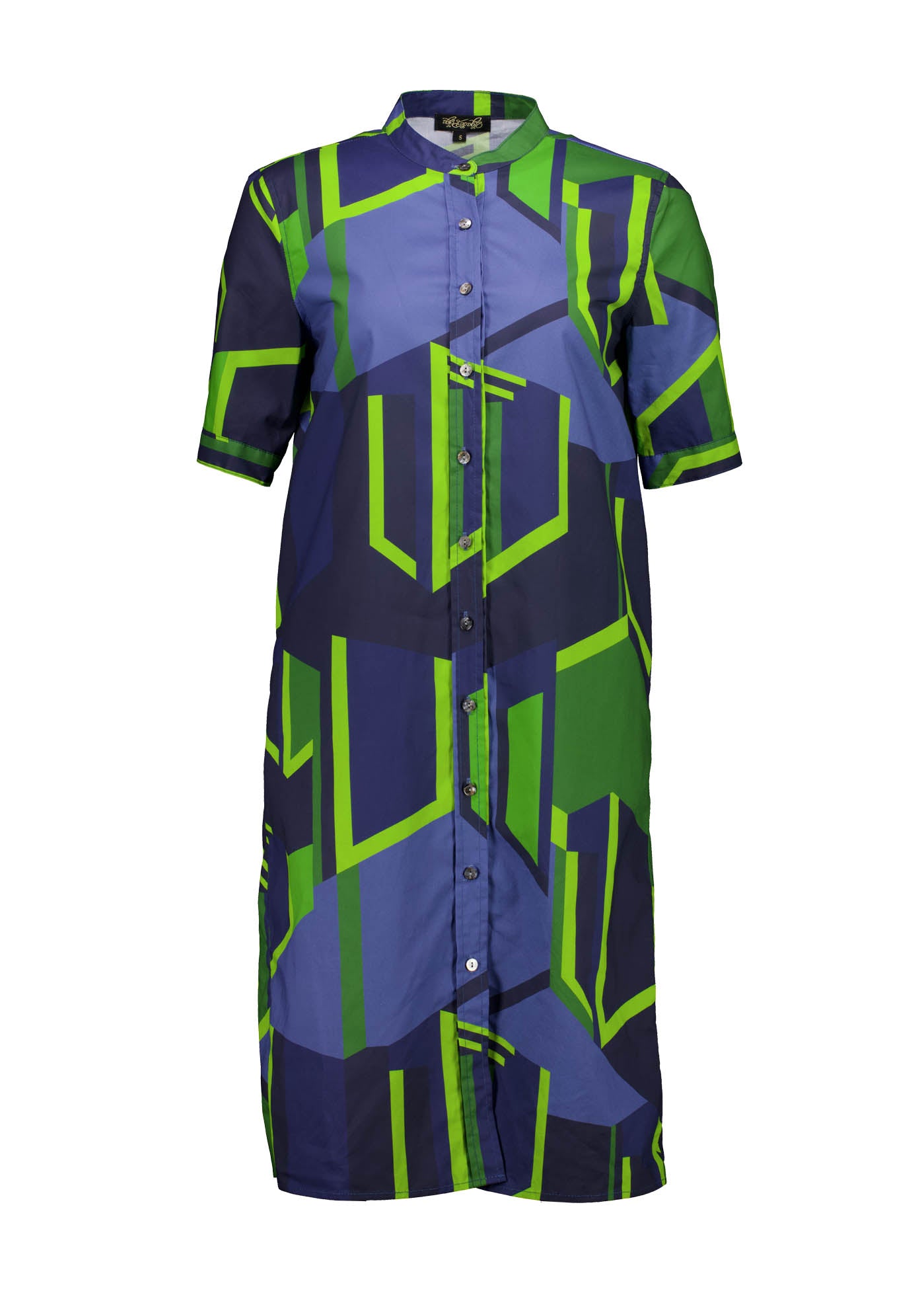 Plaza Shirt Dress- Navy/Green