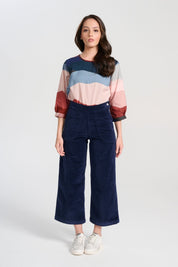 Peggy Paris Velvet Pants- Navy