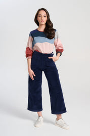 Olga de Polga Peggy Paris Velvet Pants in Navy