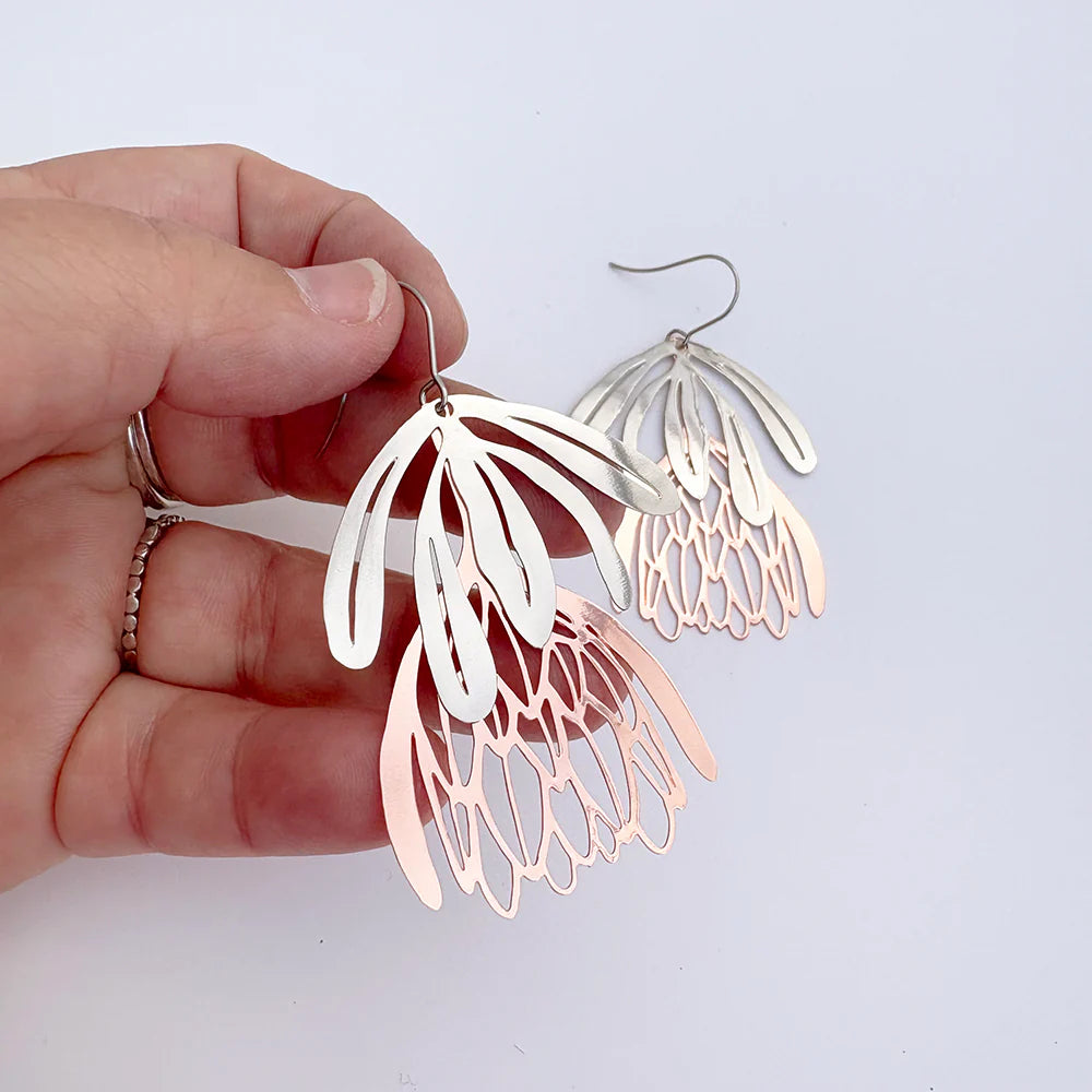 Protea Flower Dangle Earrings