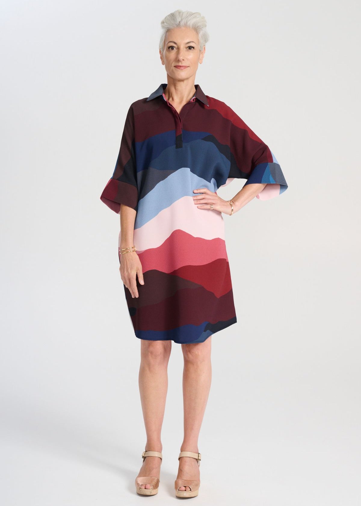 Olga de Polga Kona Estilo Shift Dress in Kona Skyline Print
