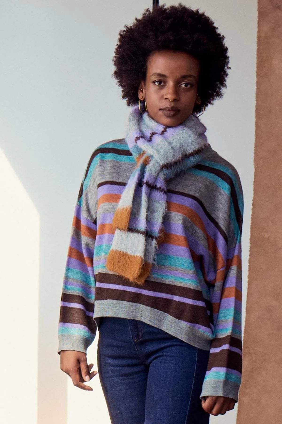 Olga de Polga Colorado Mohair Knit Scarf in Sea