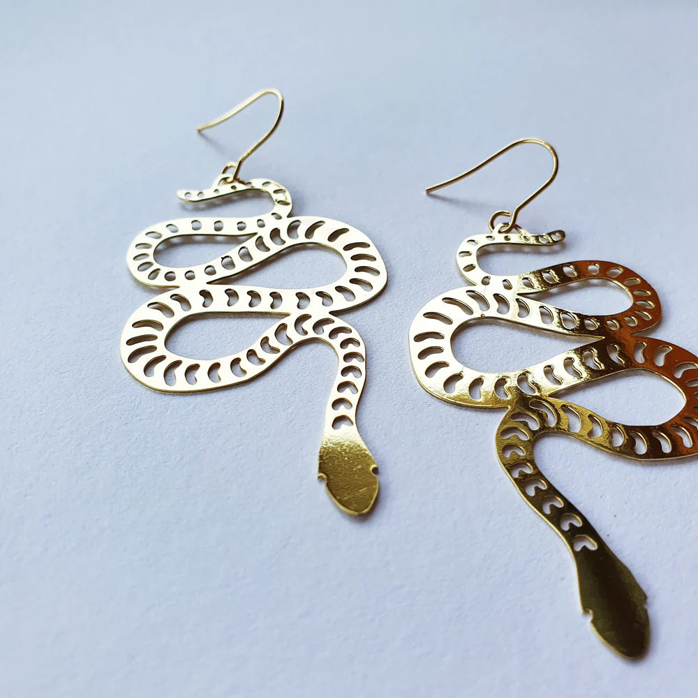 Snake Earrings- Gold