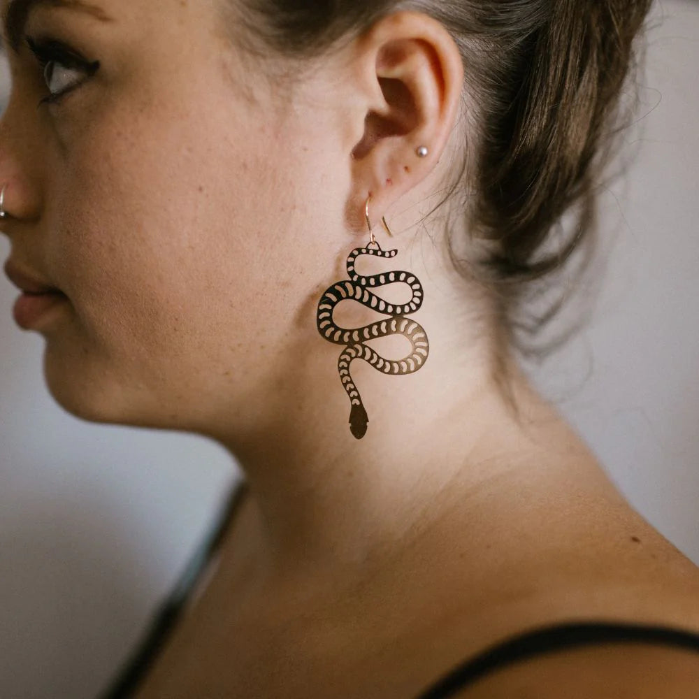 Snake Earrings- Gold