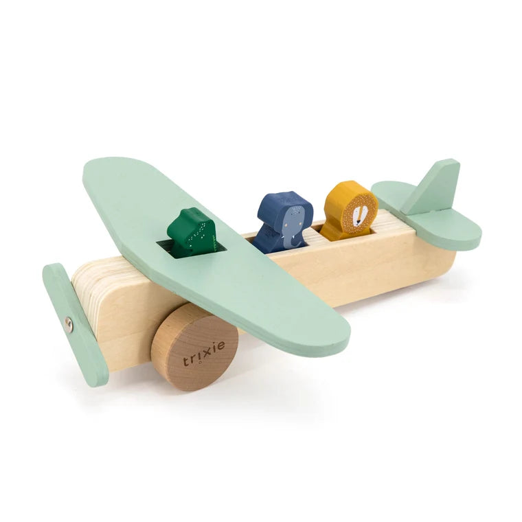 Trixie Wooden Animal Airplane Toy