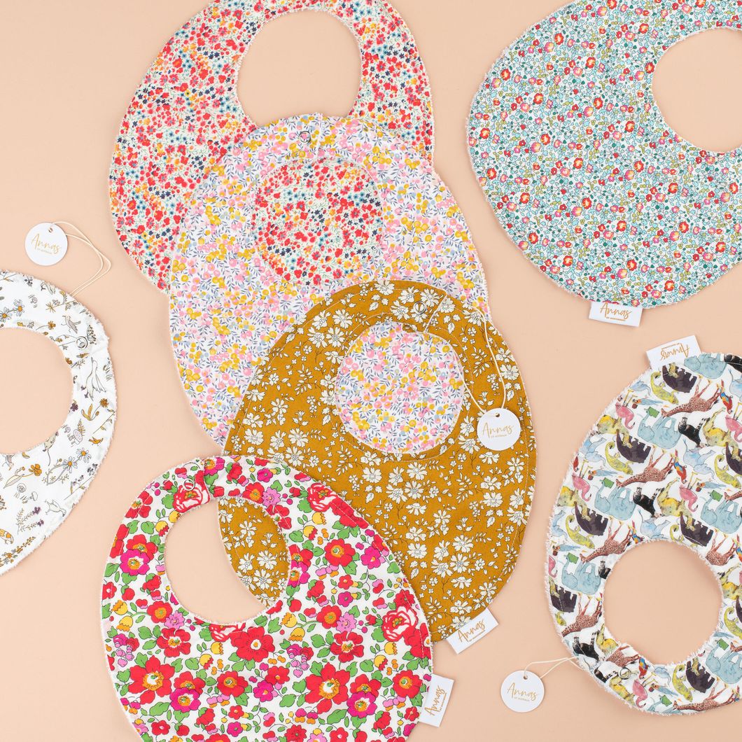 Anna's of Australia Liberty print cotton Baby Bibs