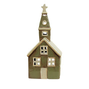 Alsace Tealight Church Olive Green