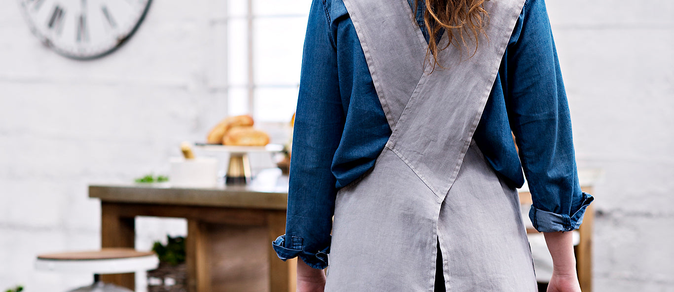 Cross Back Linen Apron