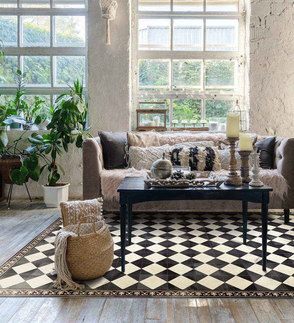 Beija Flor Vinyl Room Rug in Gambit Italiano