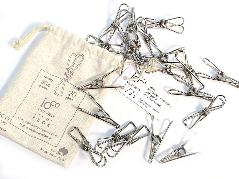 Stainless Steel Pegs Pack- Silver