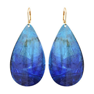We dream In Colour Lazuli Drop Handpainted Earrings