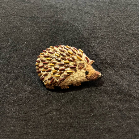 Trovelore Long Earred Hedgehog Embroidered Brooch