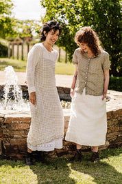 Juliet Slip Dress- Natural Gauze Check