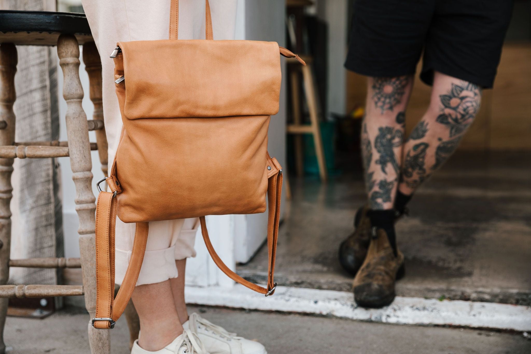 Dusky Robin Neve Backpack in Tan