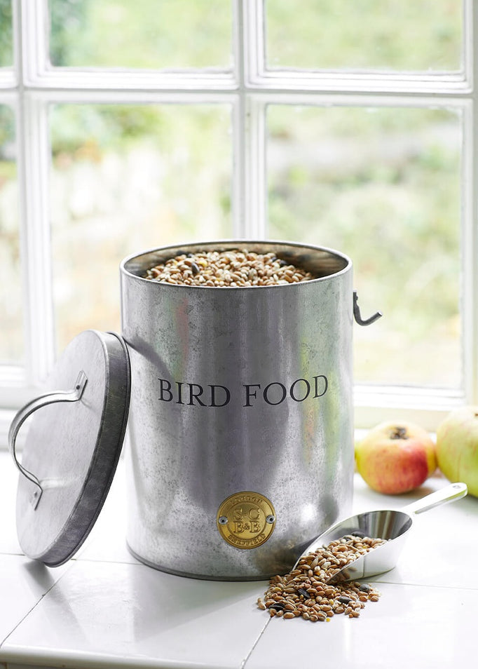 Sophie Conran Galvanised Bird Food Tin with scoop