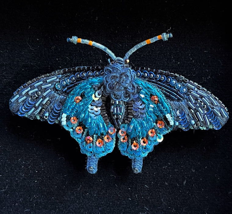 Embellished Brooch Pin- Pipevine Swallowtail Butterfly