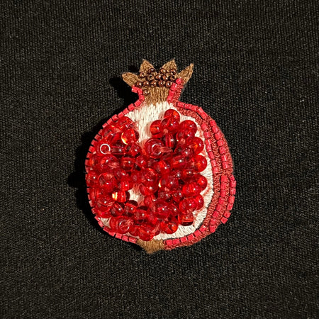 Trovelore Pomegranate Embroidered Brooch
