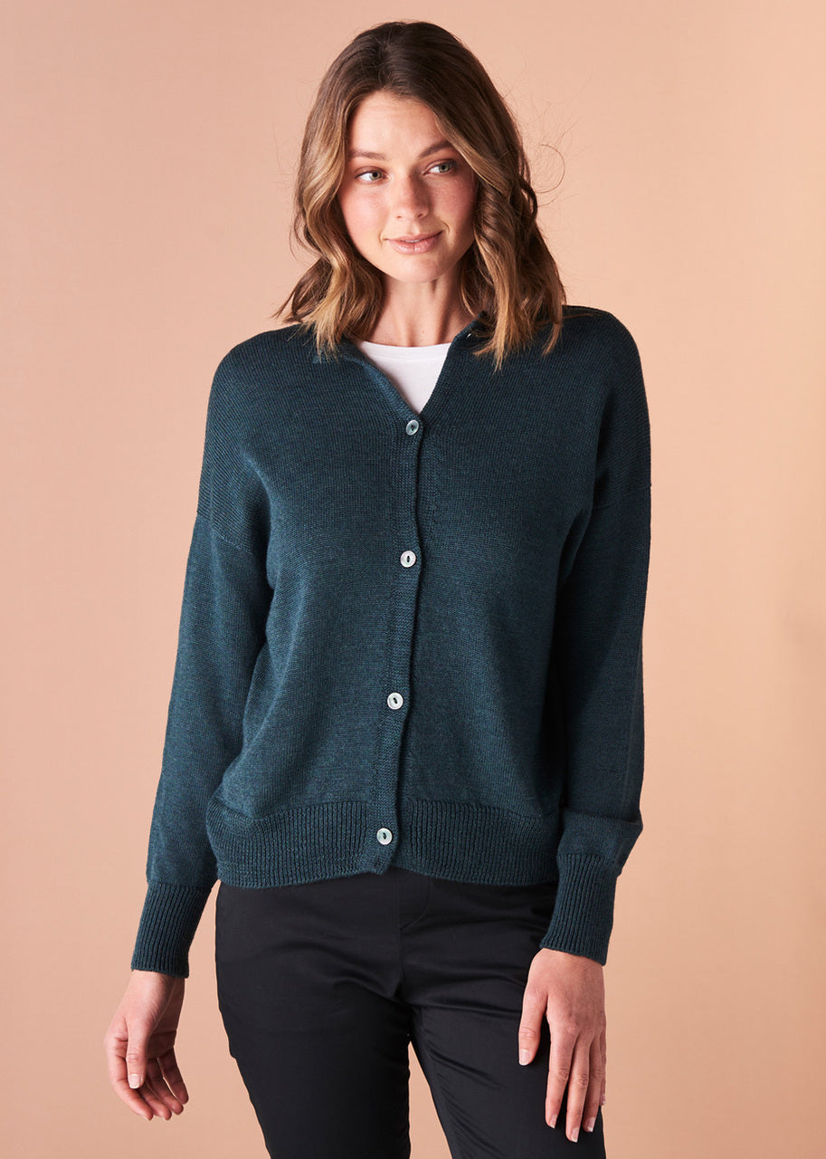 Bonnie Button Up Short Wool Cardigan - Mocha