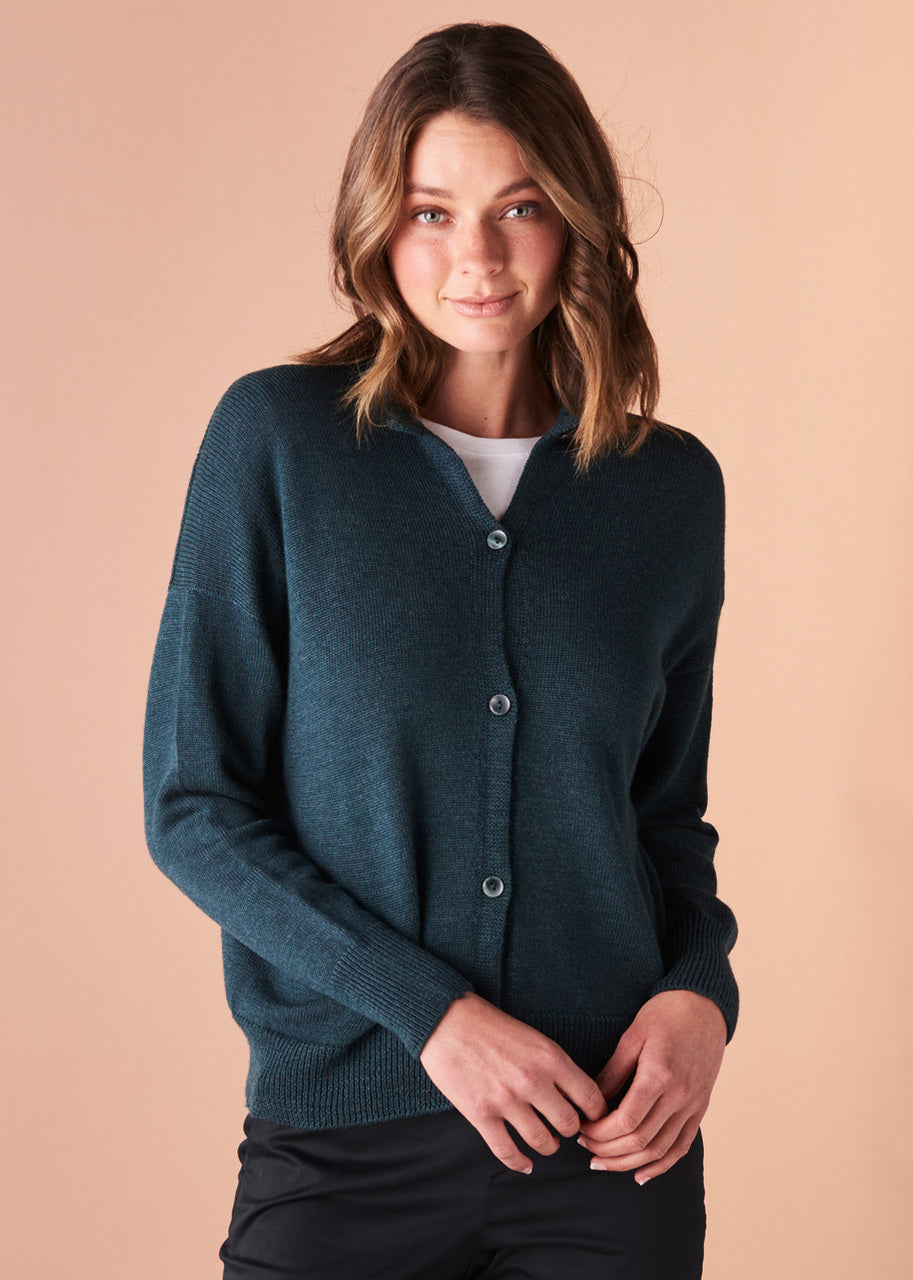 Bonnie Button Up Short Wool Cardigan - Mocha