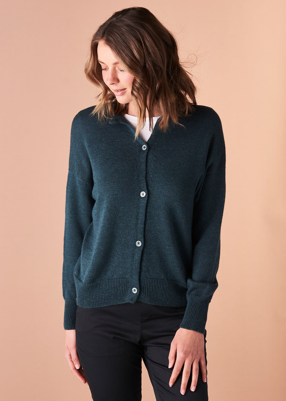 Bonnie Button Up Short Wool Cardigan - Mocha