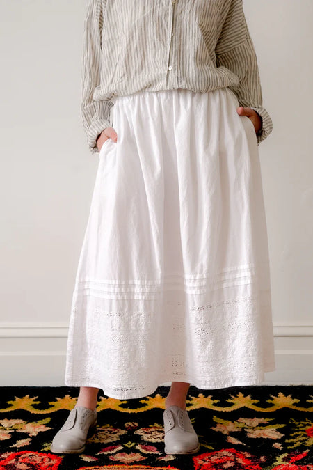 Metta Melbourne Daisy White Cotton Skirt