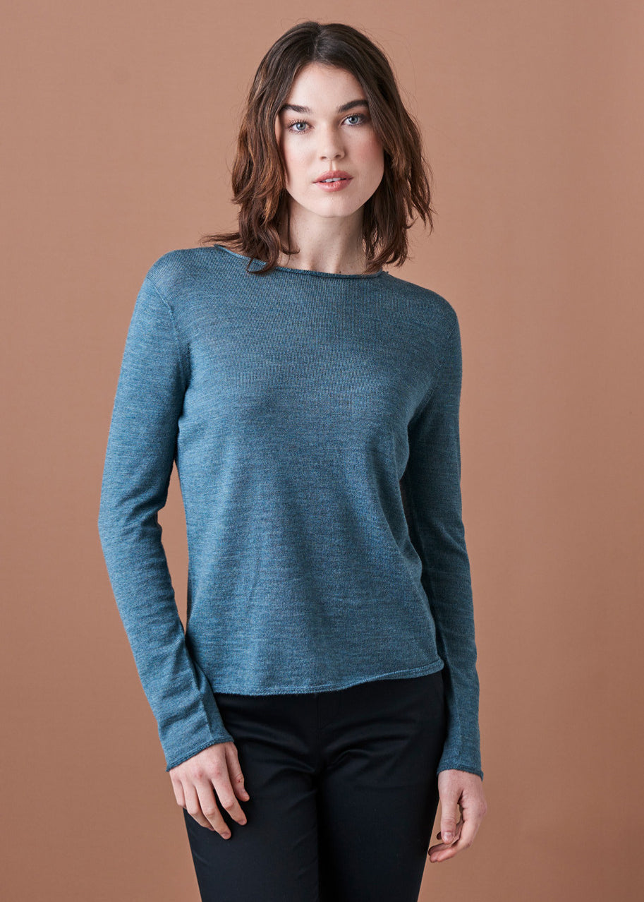 Uimi Phoebe Wool Top in Duck Egg